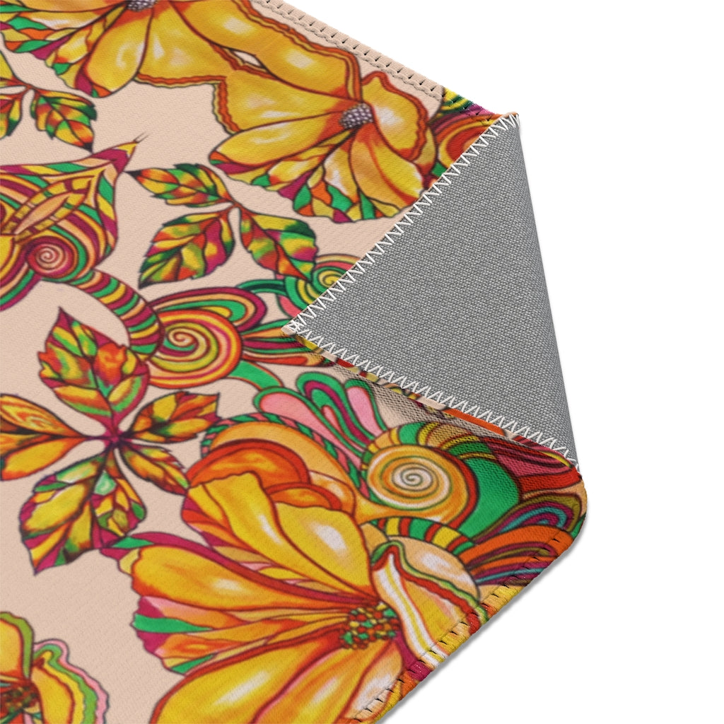 Artsy Floral Nude Area Rug