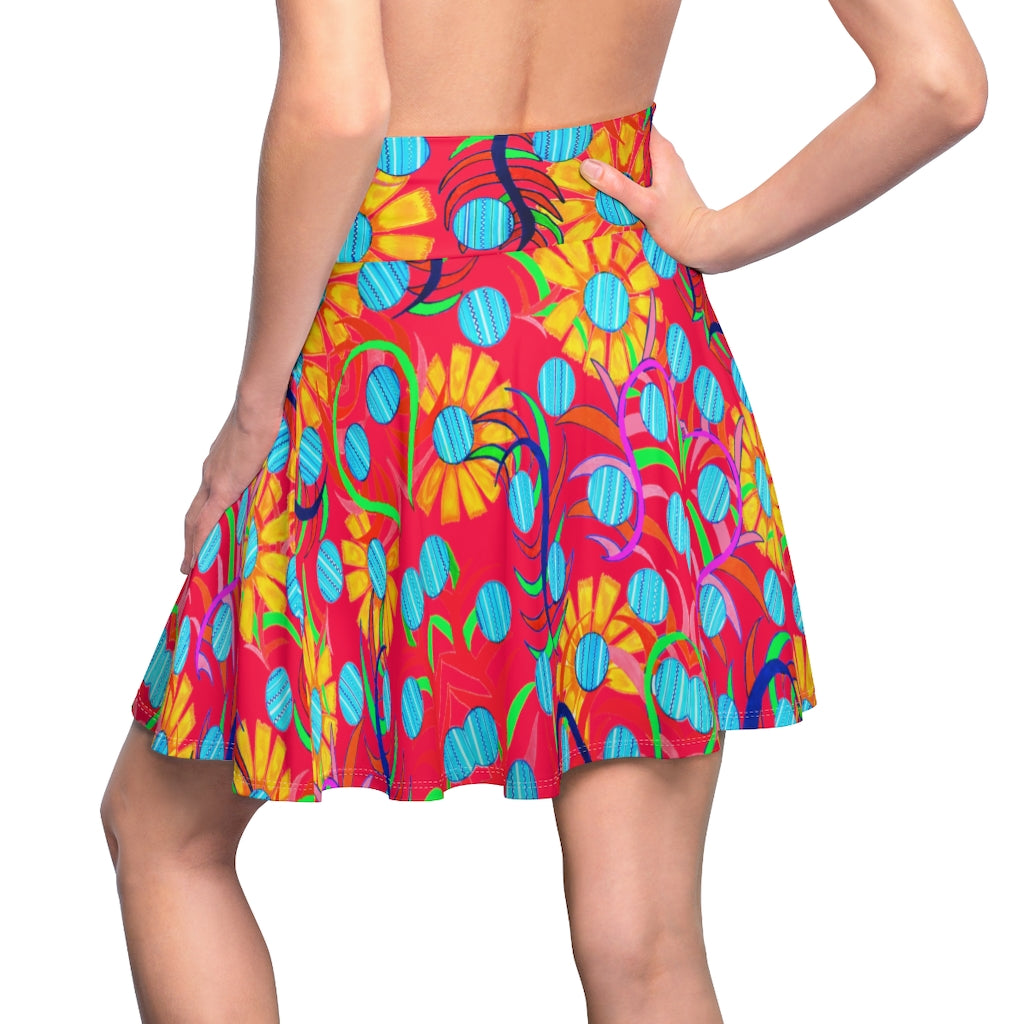 Sunflower Red Skater Skirt
