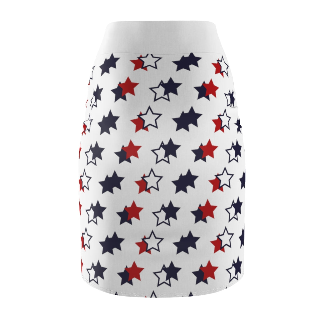 AOP Starry White Pencil Skirt