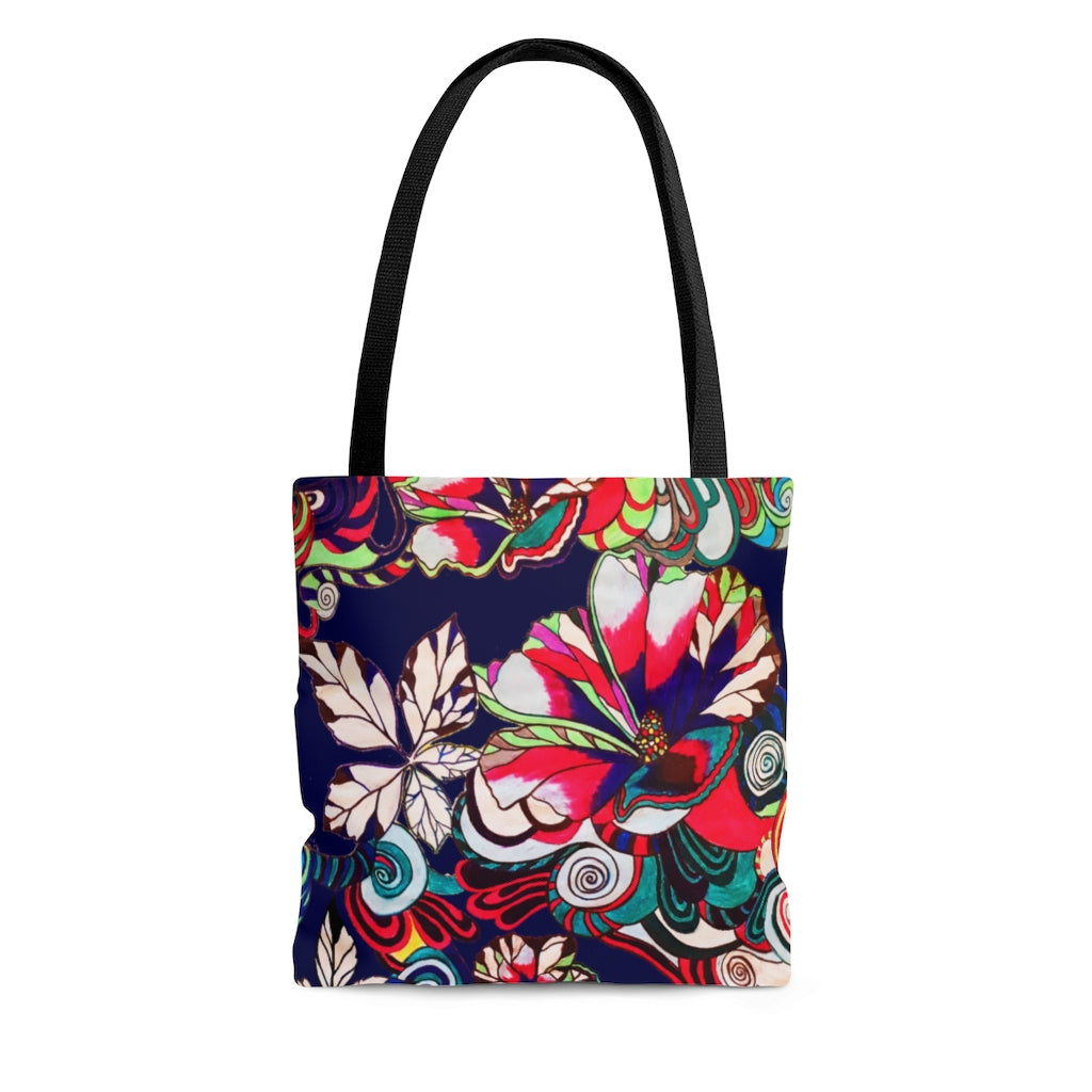 AOP Artsy Floral Pop Ink Tote Bag