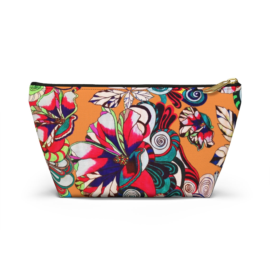 Floral Pop Peach Accessory Pouch
