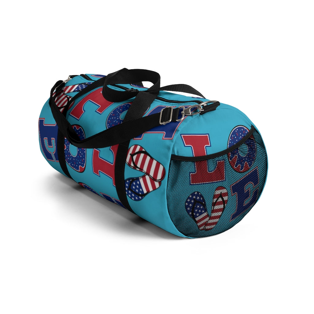 American Love Aqua Duffel Bag