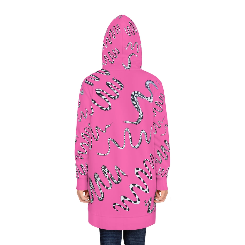 Rose Snake Print Hoodie Dress