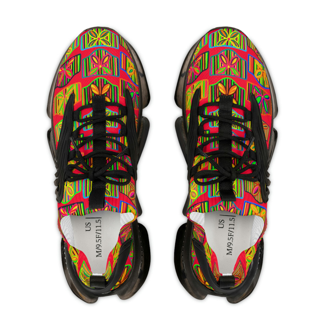 Red Deco Print OTT Men's Mesh Knit Sneakers