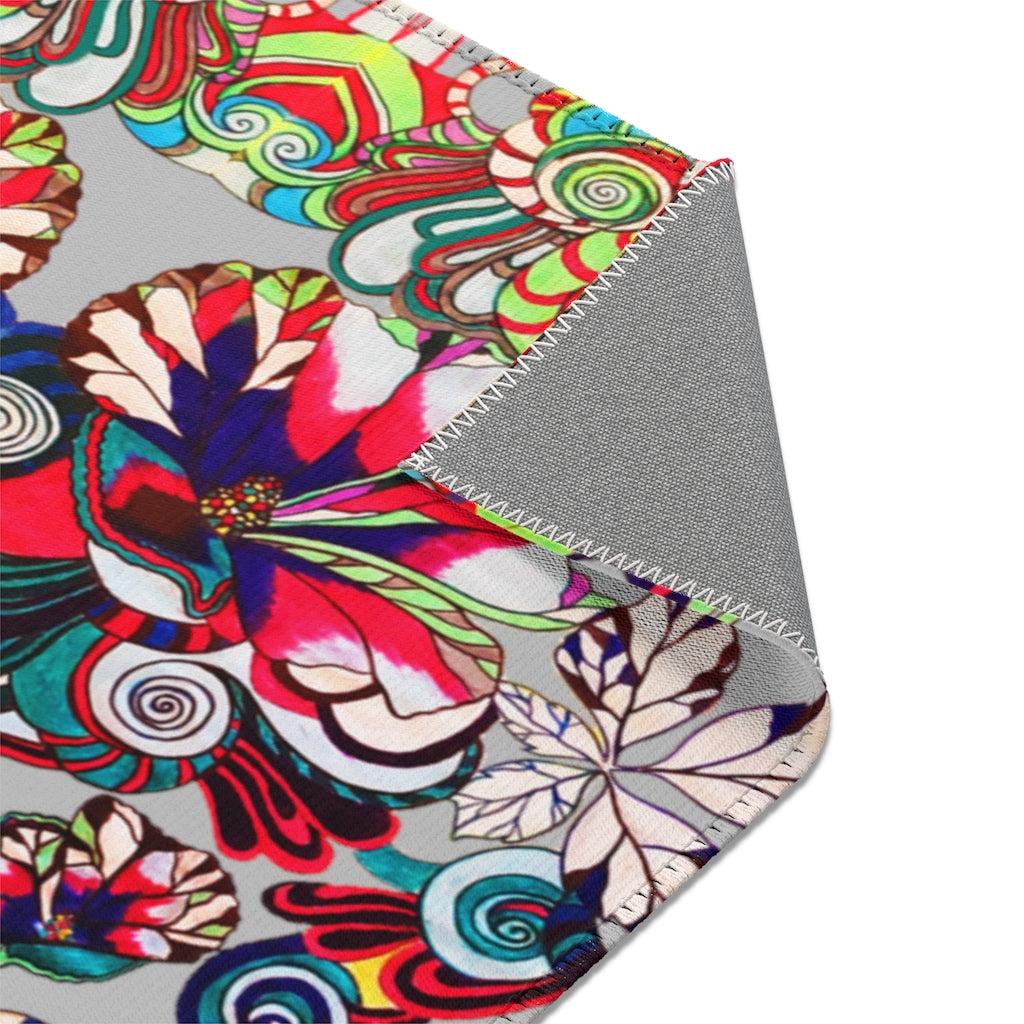 Artsy Floral Pop Slate Area Rug