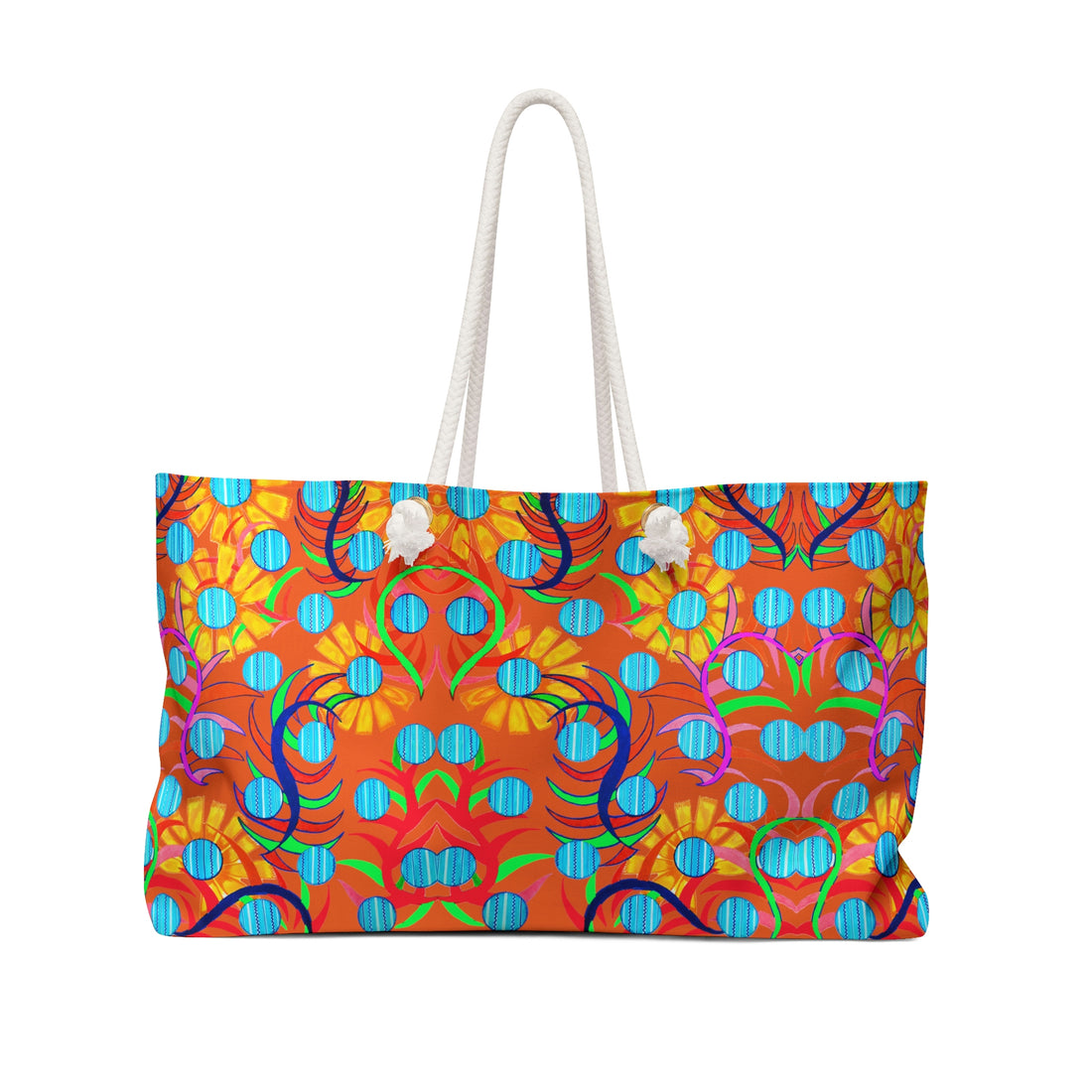 Orange Sunflower Weekender Open Beach Tote Bag