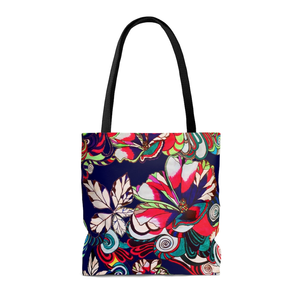 AOP Artsy Floral Pop Ink Tote Bag