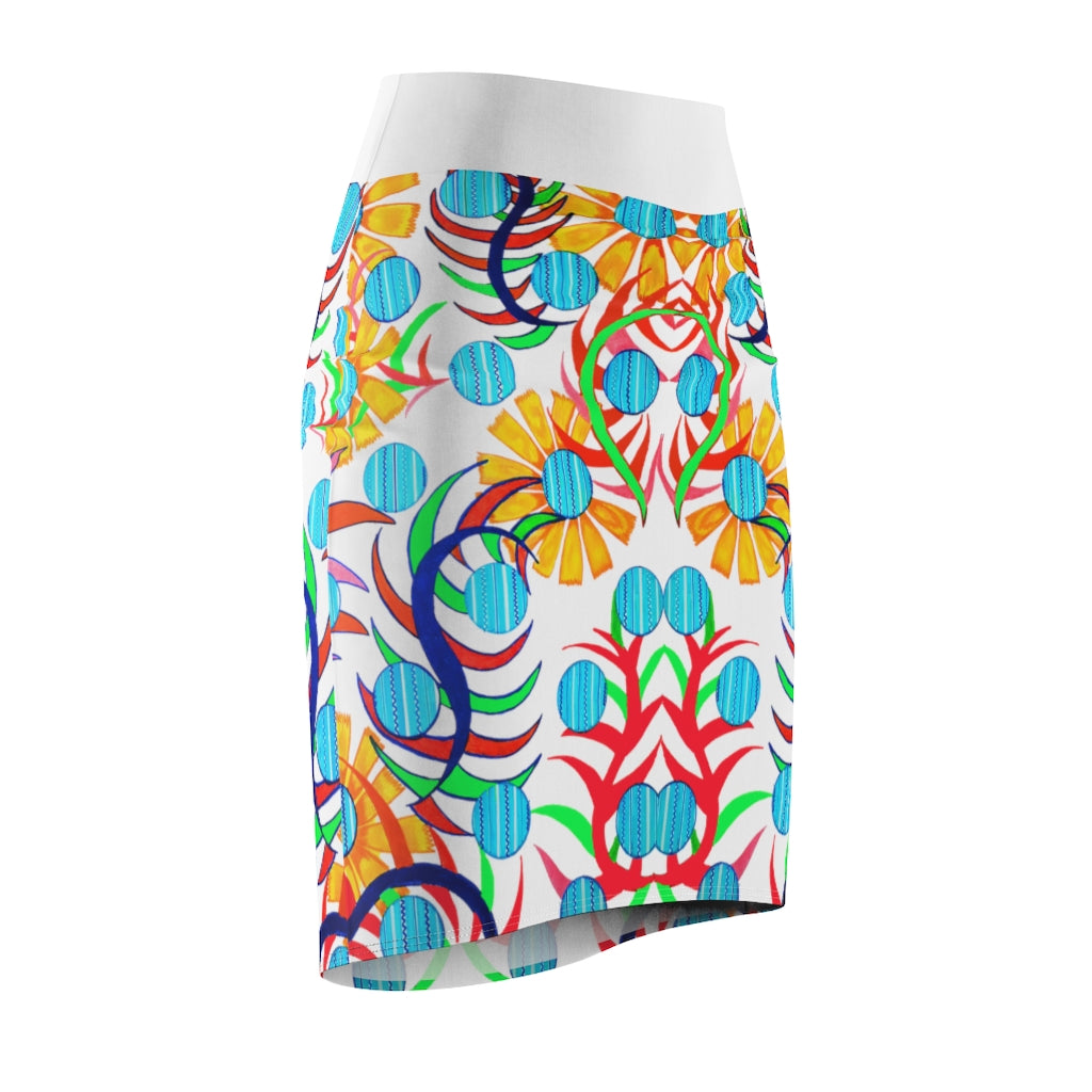 Sunflower White Pencil Skirt