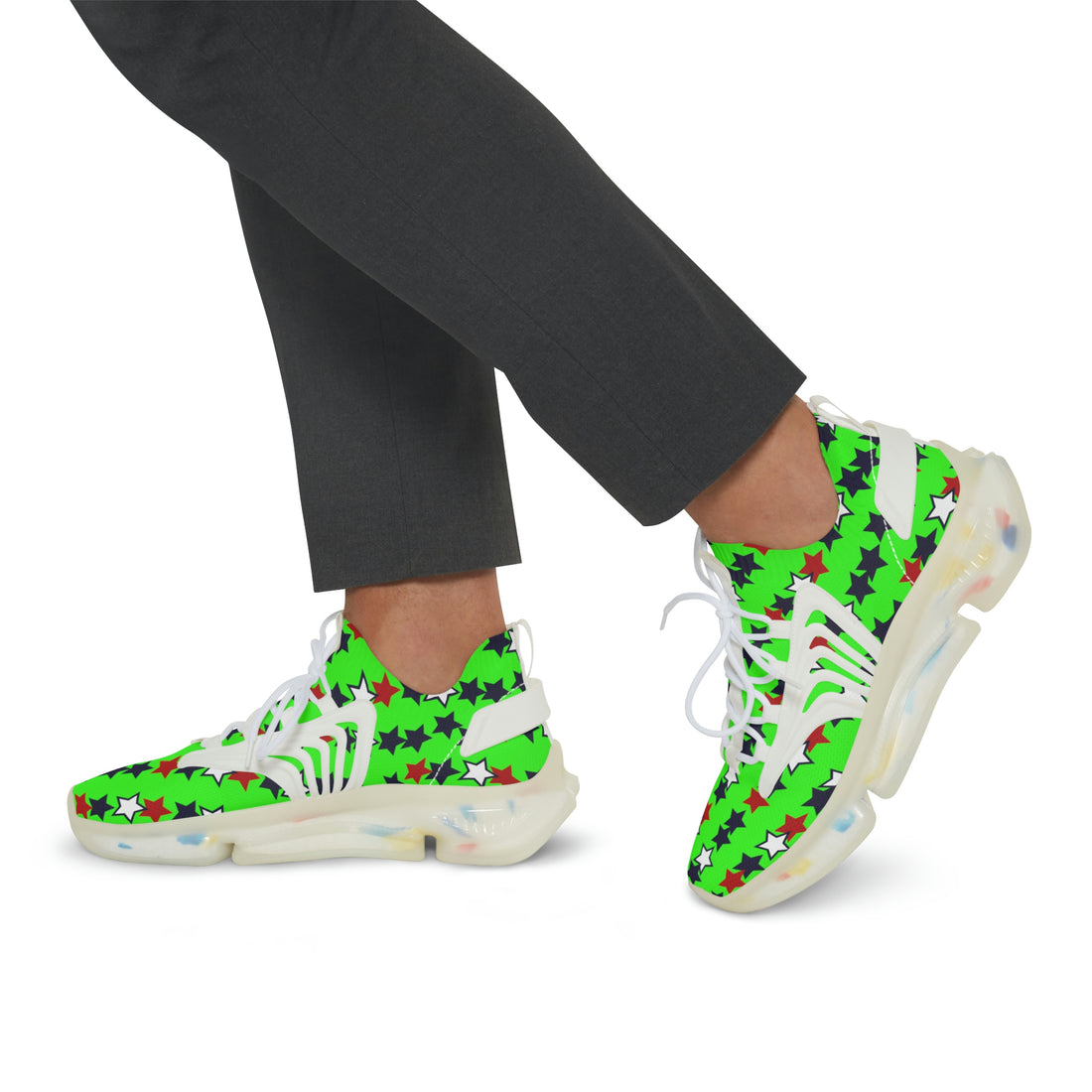 Neon Green Starboy OTT Men's Mesh Knit Sneakers
