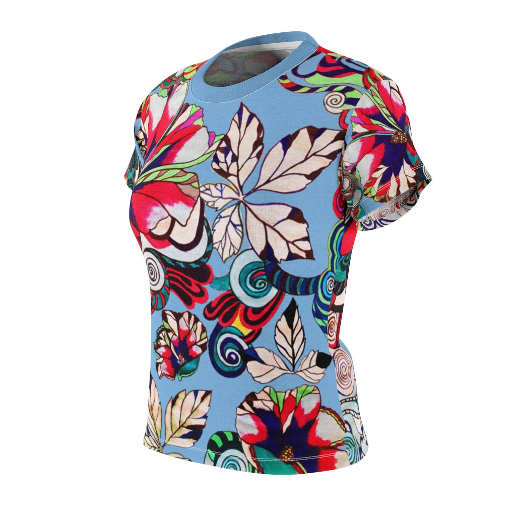 Graphic Floral AOP Sky T-Shirt
