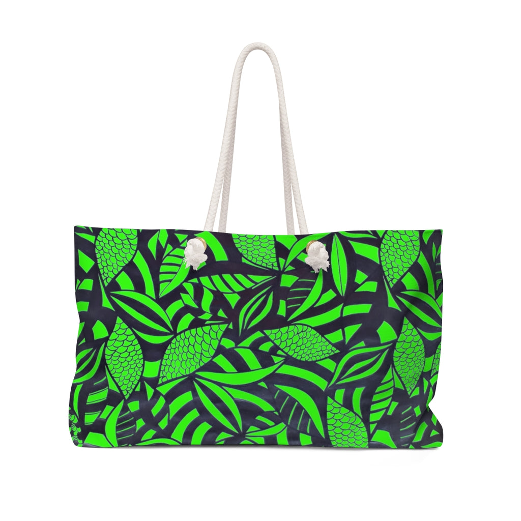 neon green weekender beach open tote bag