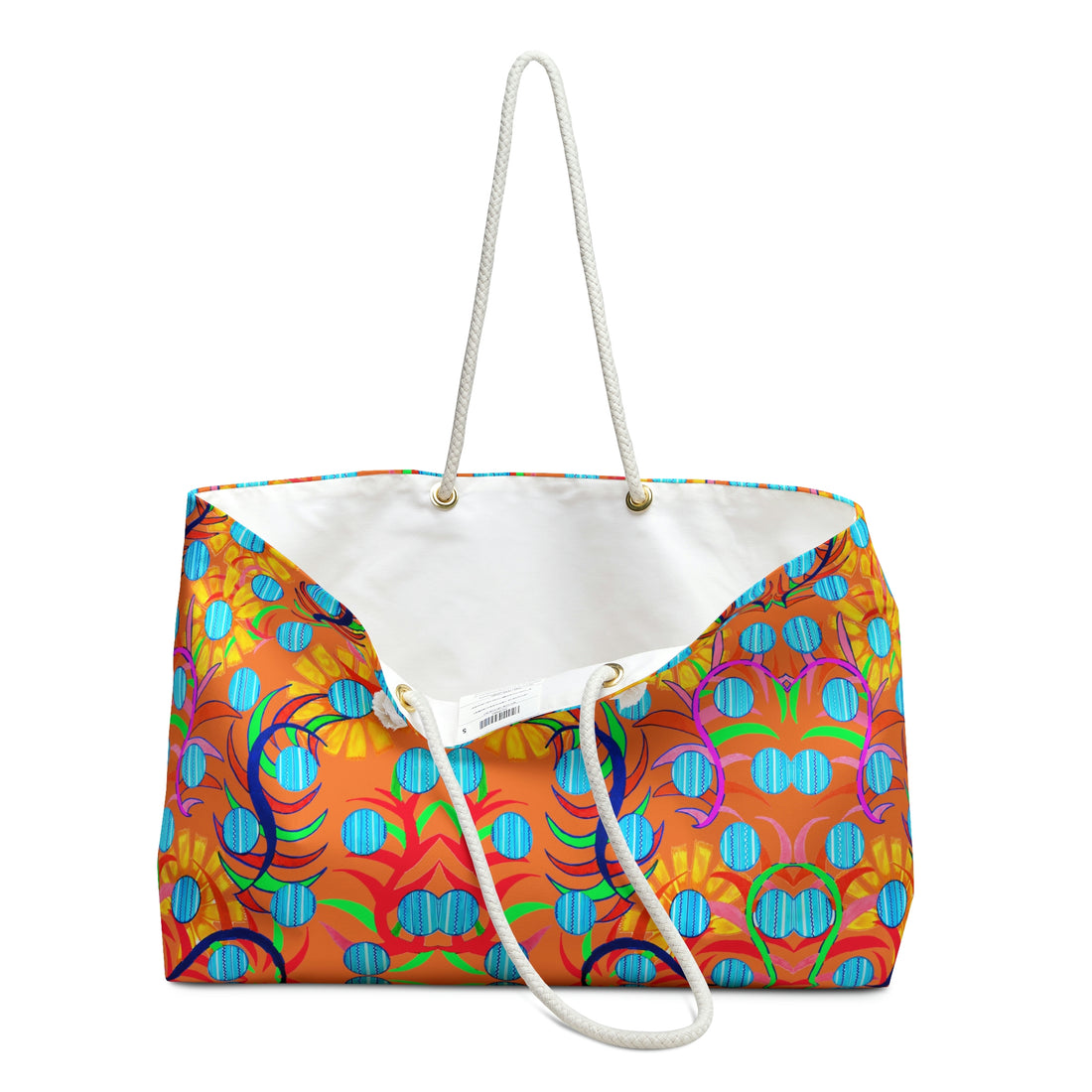 Peach Sunflower Weekender Open Beach Tote Bag