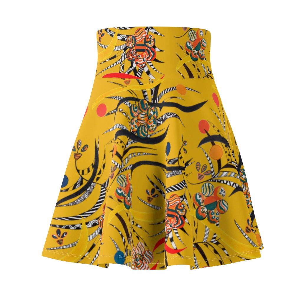 Yellow Wilderness Skater Skirt