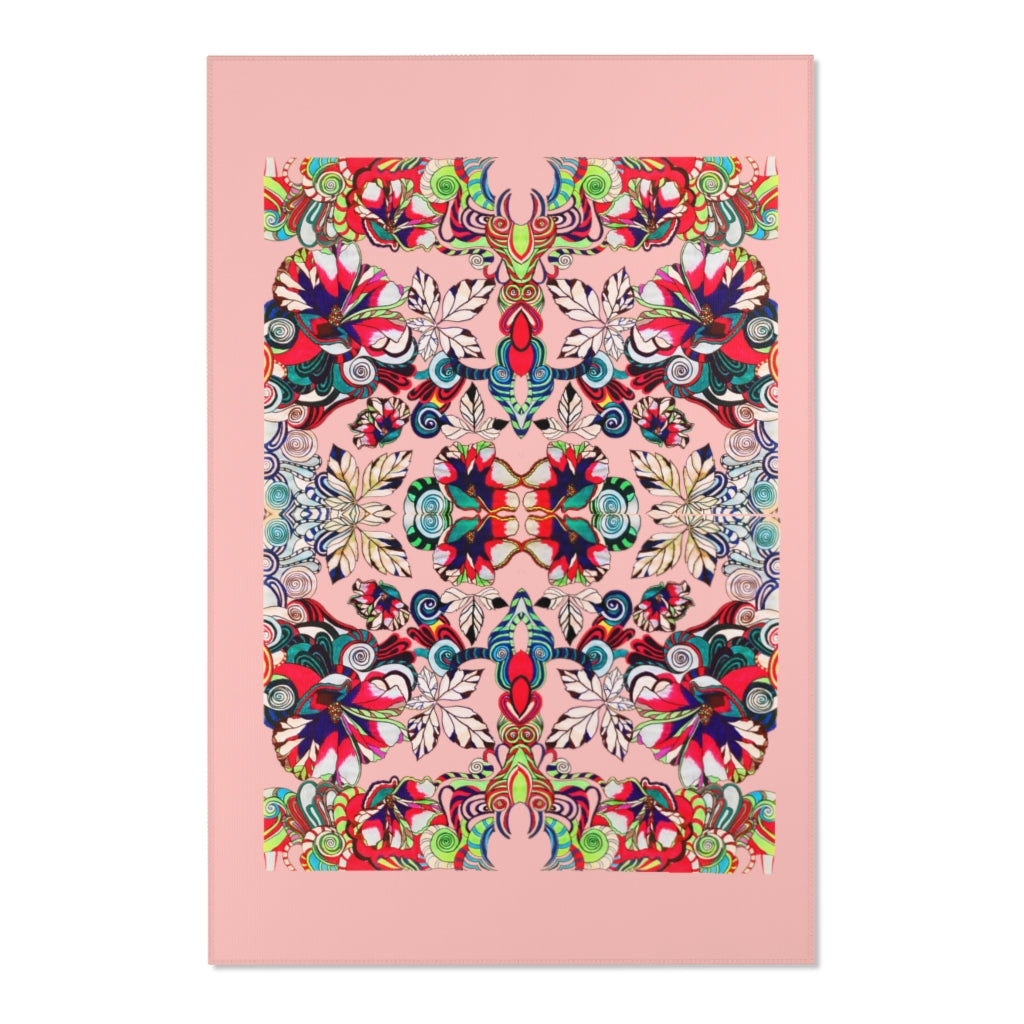 Artsy Floral Pop Blush Area Rug