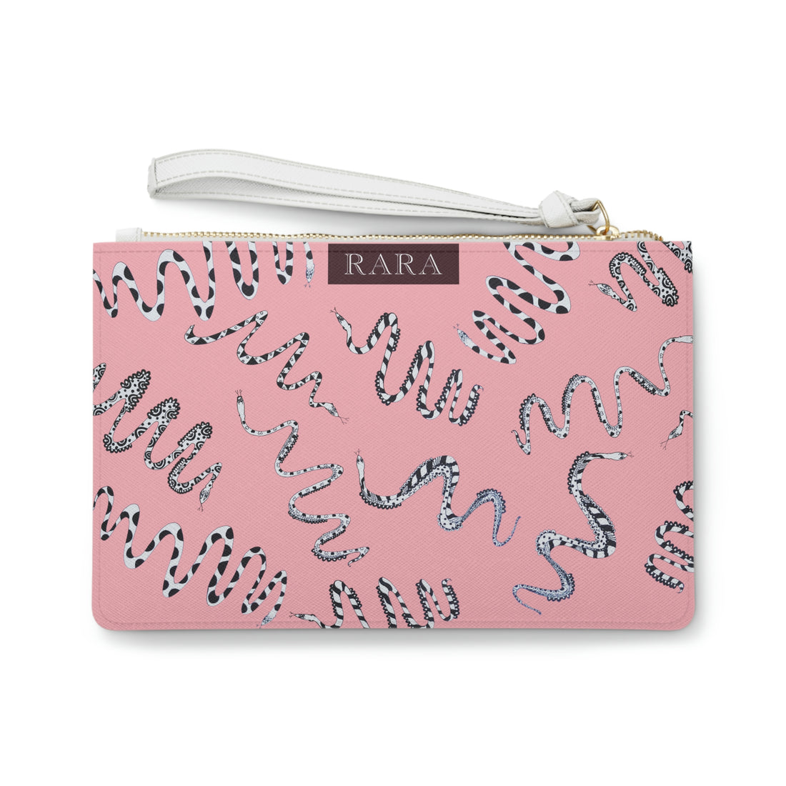 Blush Snake Print Clutch Bag