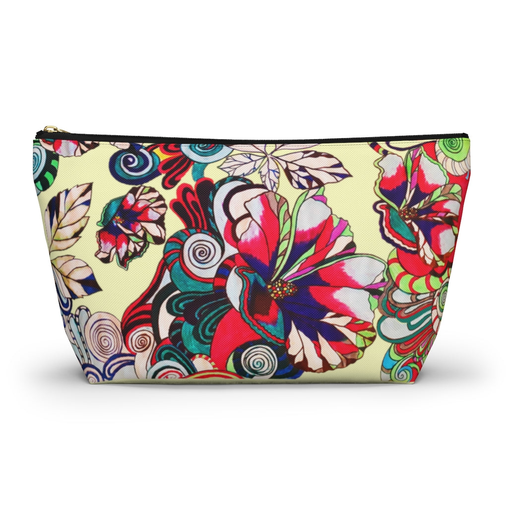 Floral Pop Cream Accessory Pouch