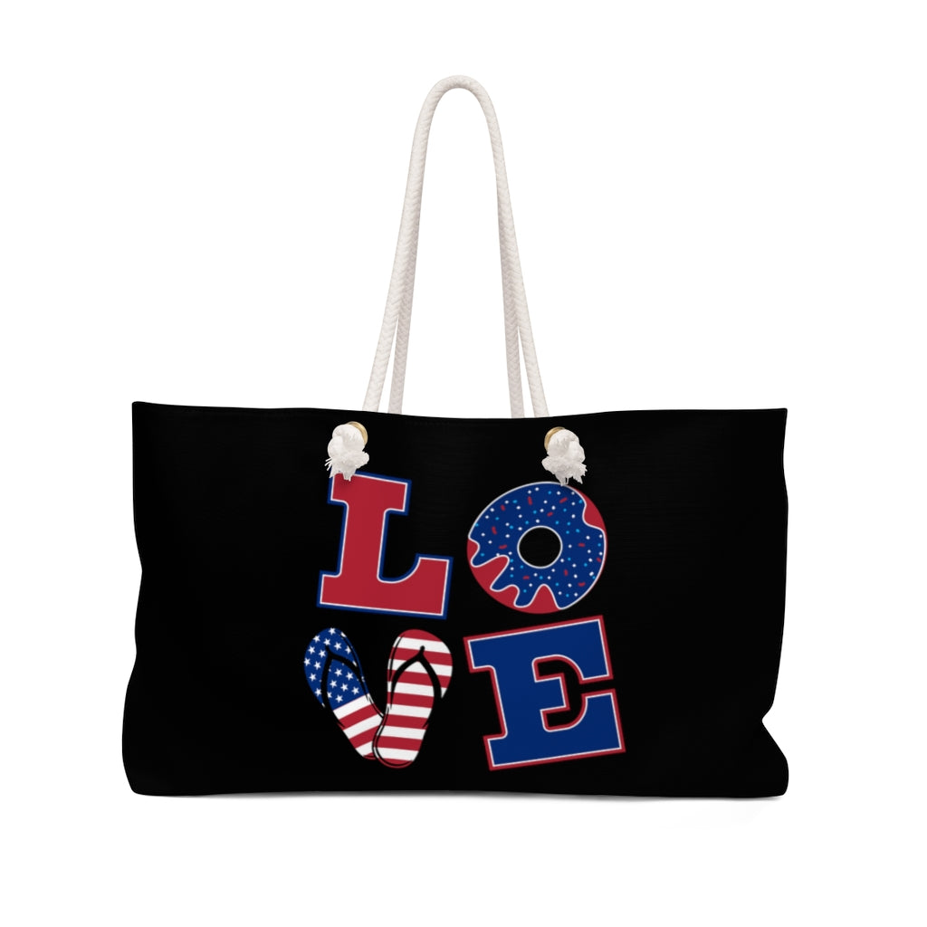 The American Love Black Weekender Tote Bag