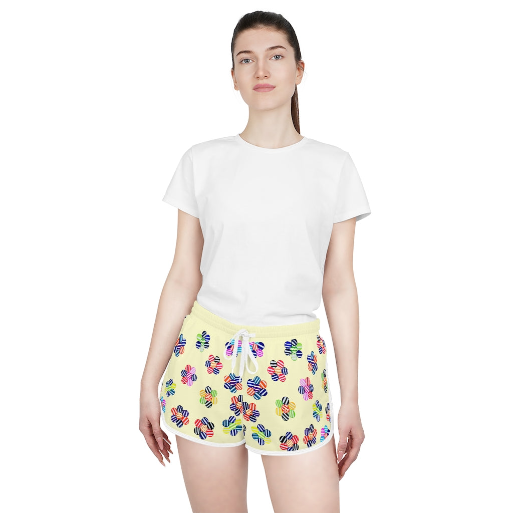 Cream Candy Florals Relaxed Shorts