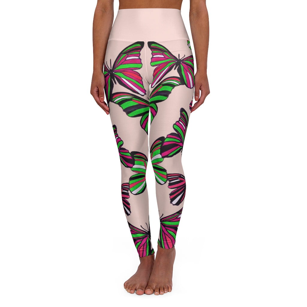 High Waisted Tint Butterfly Leggings