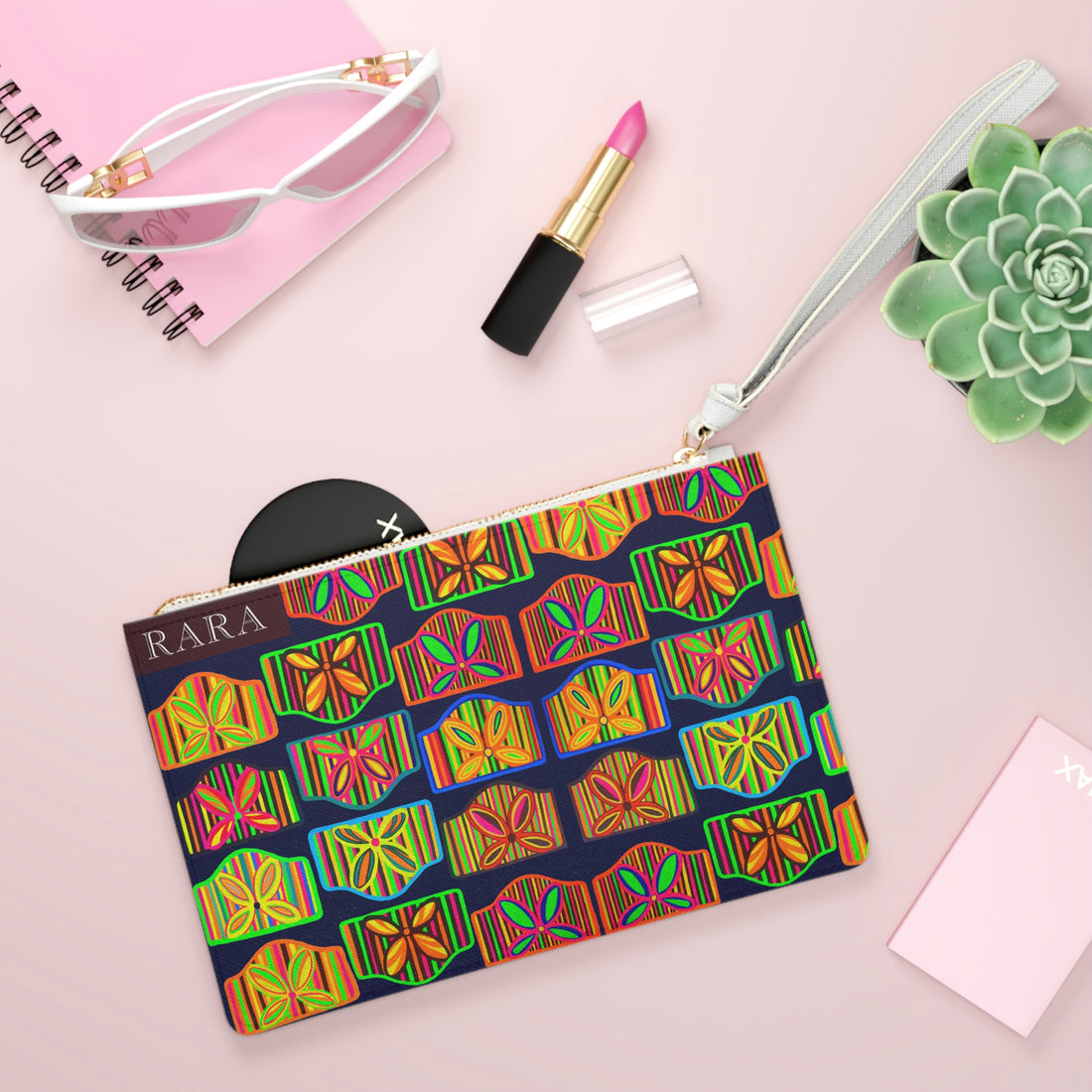 Ink Deco Print Clutch Bag