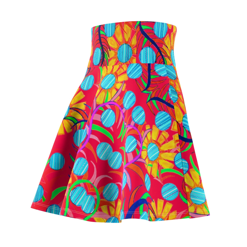 Sunflower Red Skater Skirt