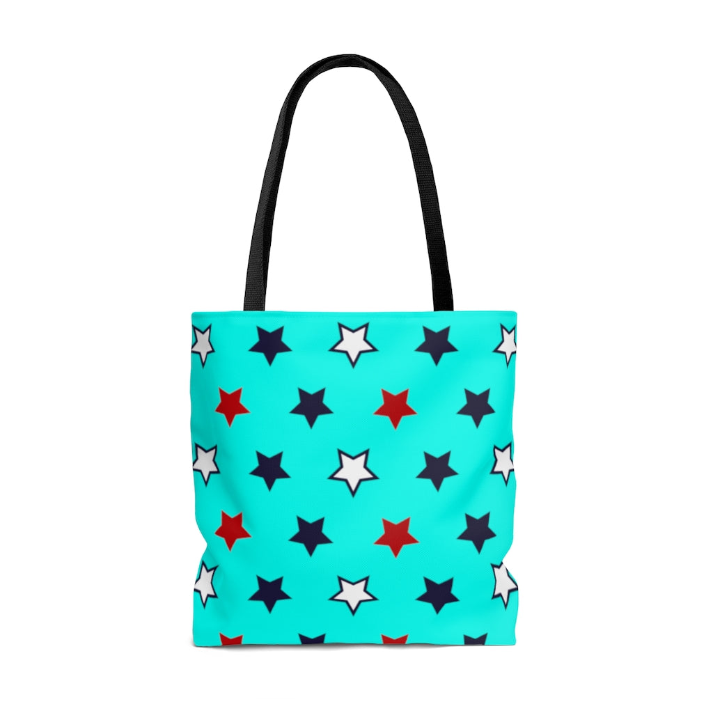 AOP Star Girl Cyan Tote Bag