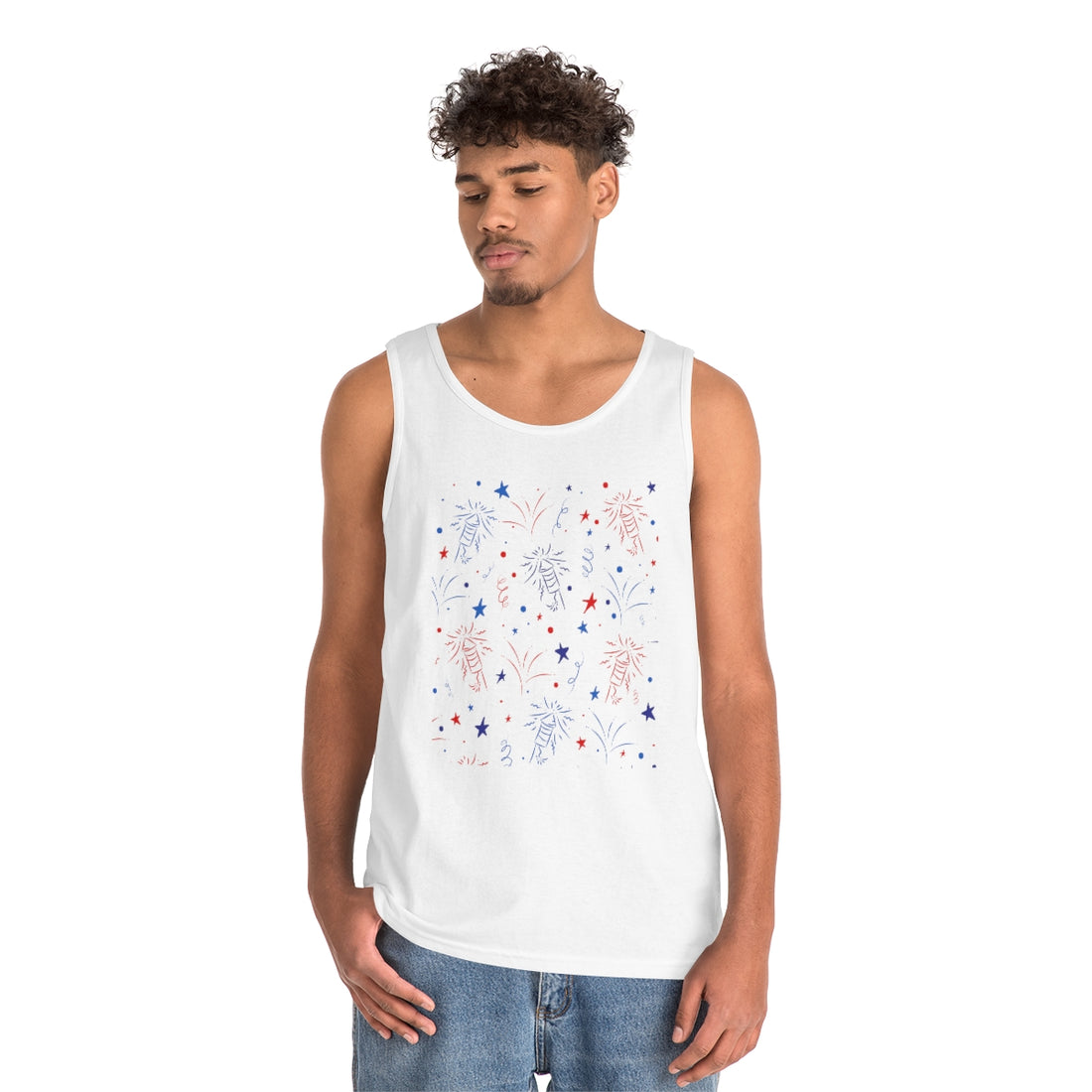 firecracker print unisex tank top