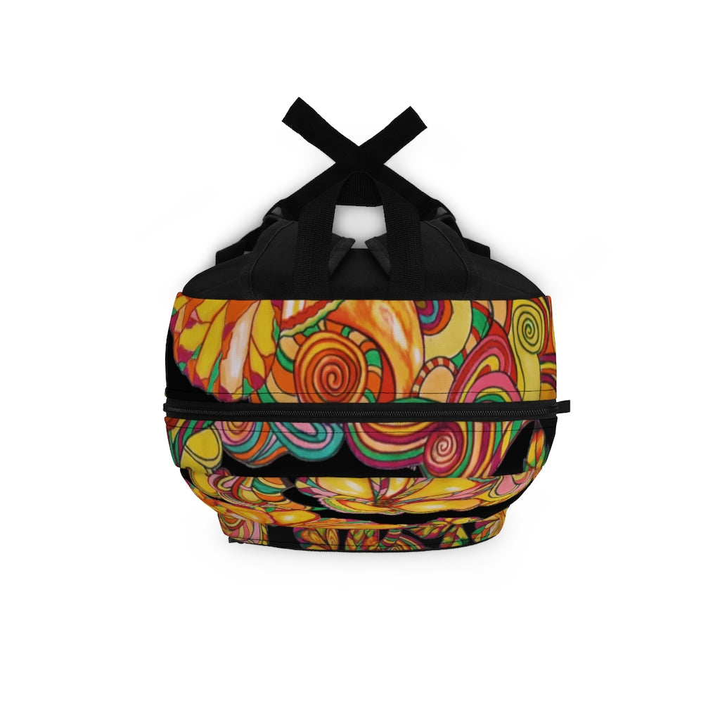 Artsy Floral Black Backpack