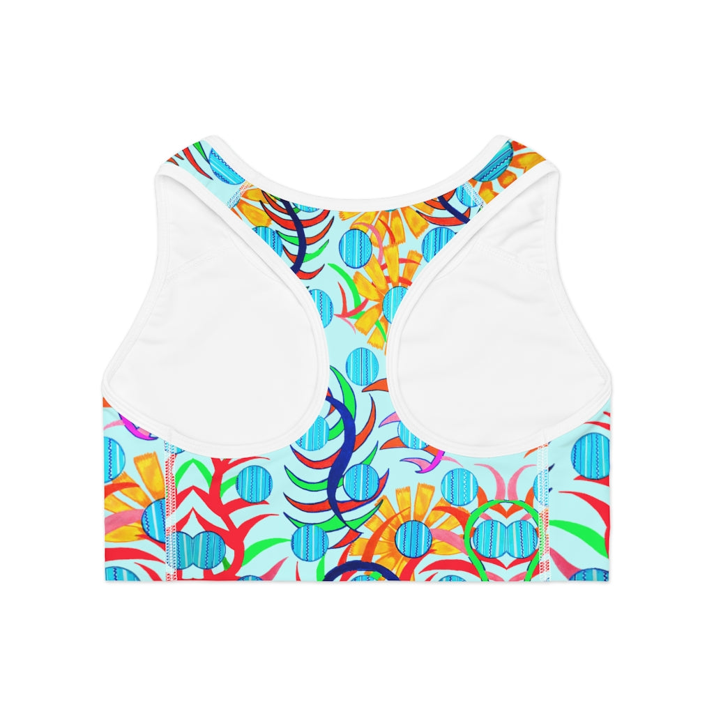icy sunflower print sports bra