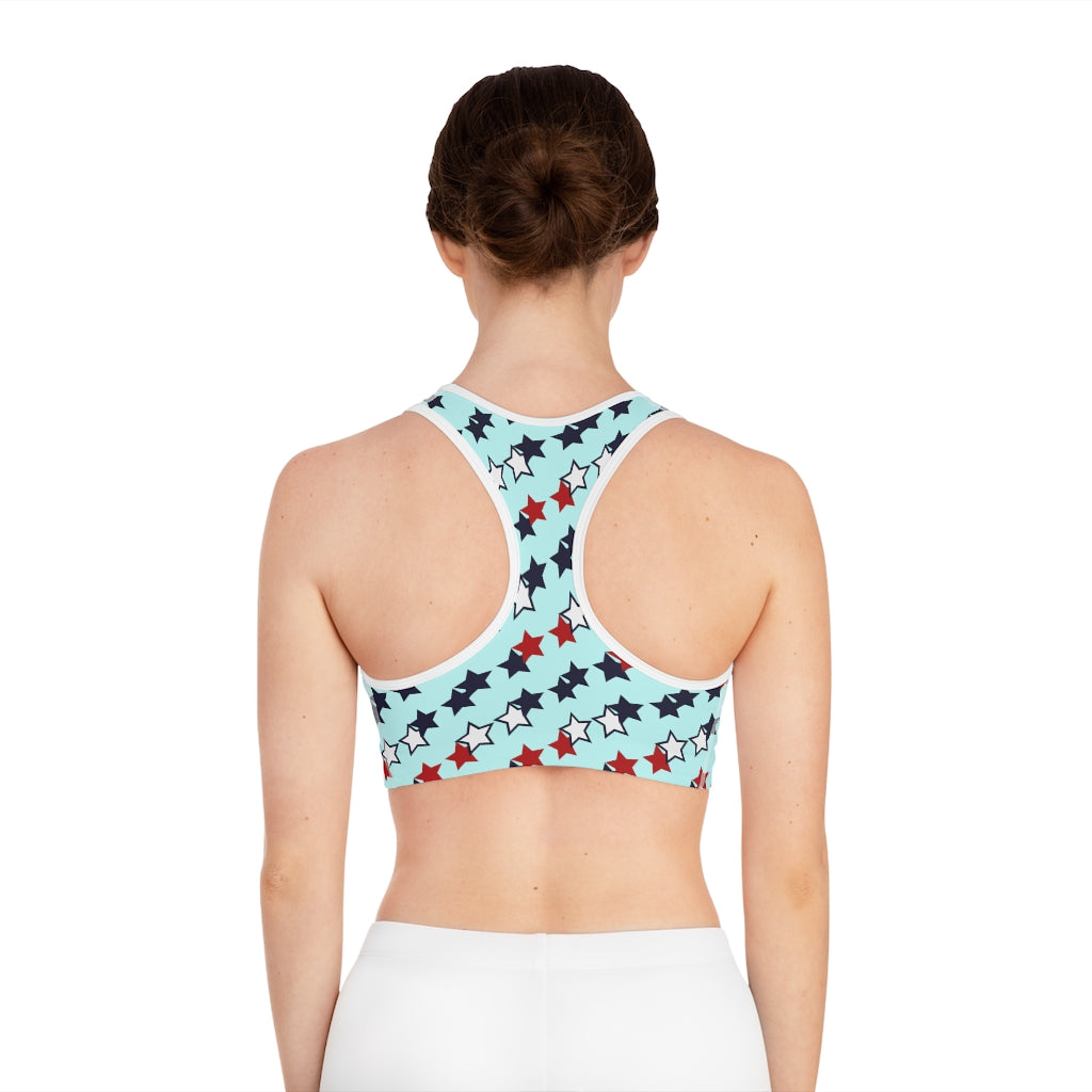 icy star print sports bra