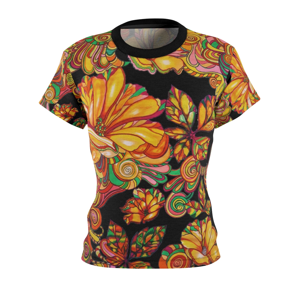 Artsy Floral Black AOP T-Shirt