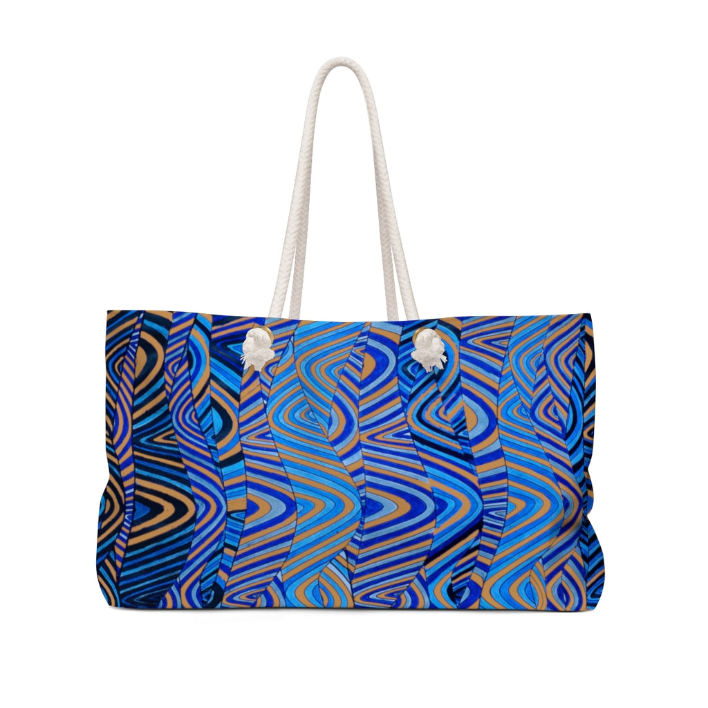 tussock & blue psychedelic print weekender oversized tote bag
