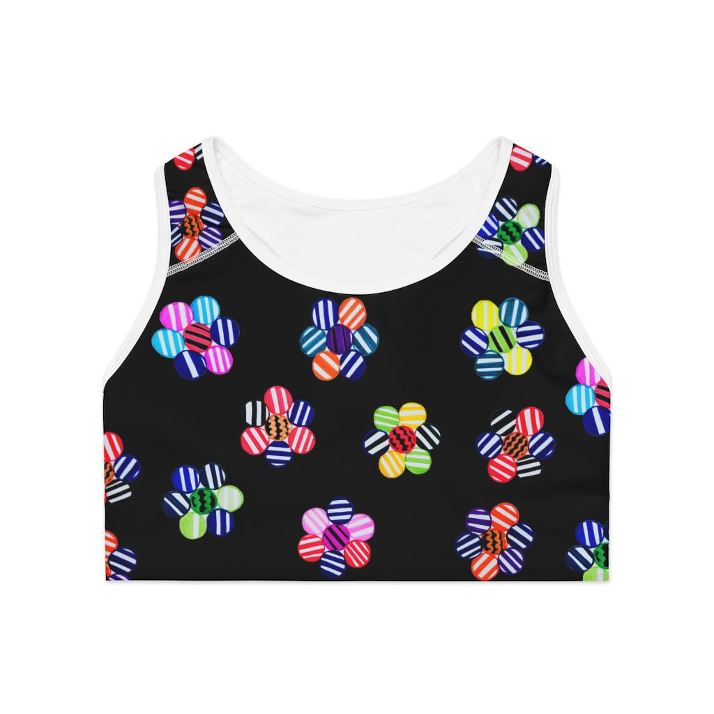 Black Candy Florals (AOP) Sports Bra