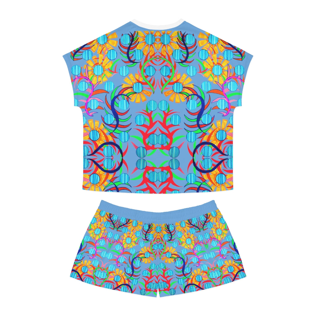 Sky Sunflower Short Pajama Set (AOP)