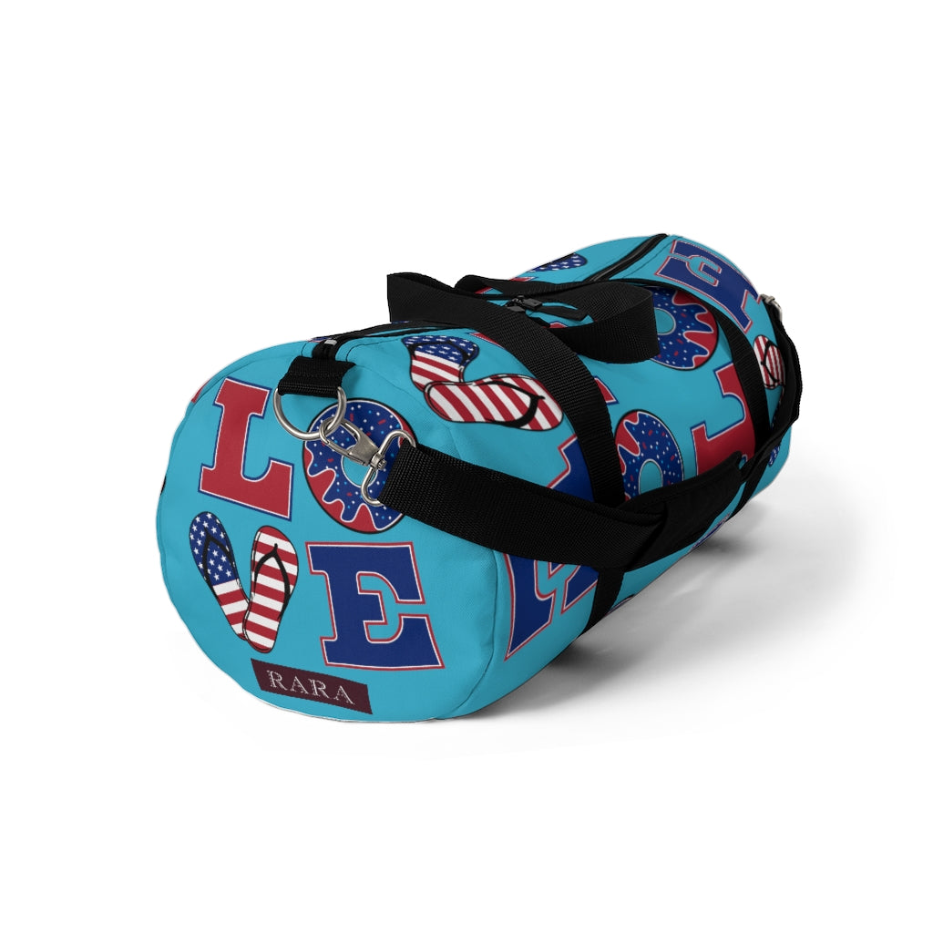 American Love Aqua Duffel Bag