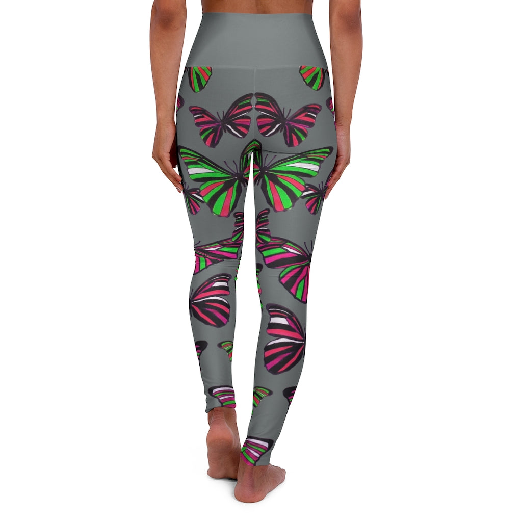 High Waisted Ash Butterfly Leggings