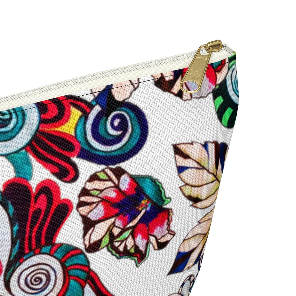 Floral Pop White Accessory Pouch