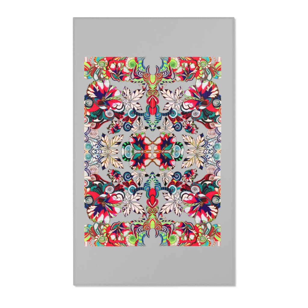 Artsy Floral Pop Slate Area Rug