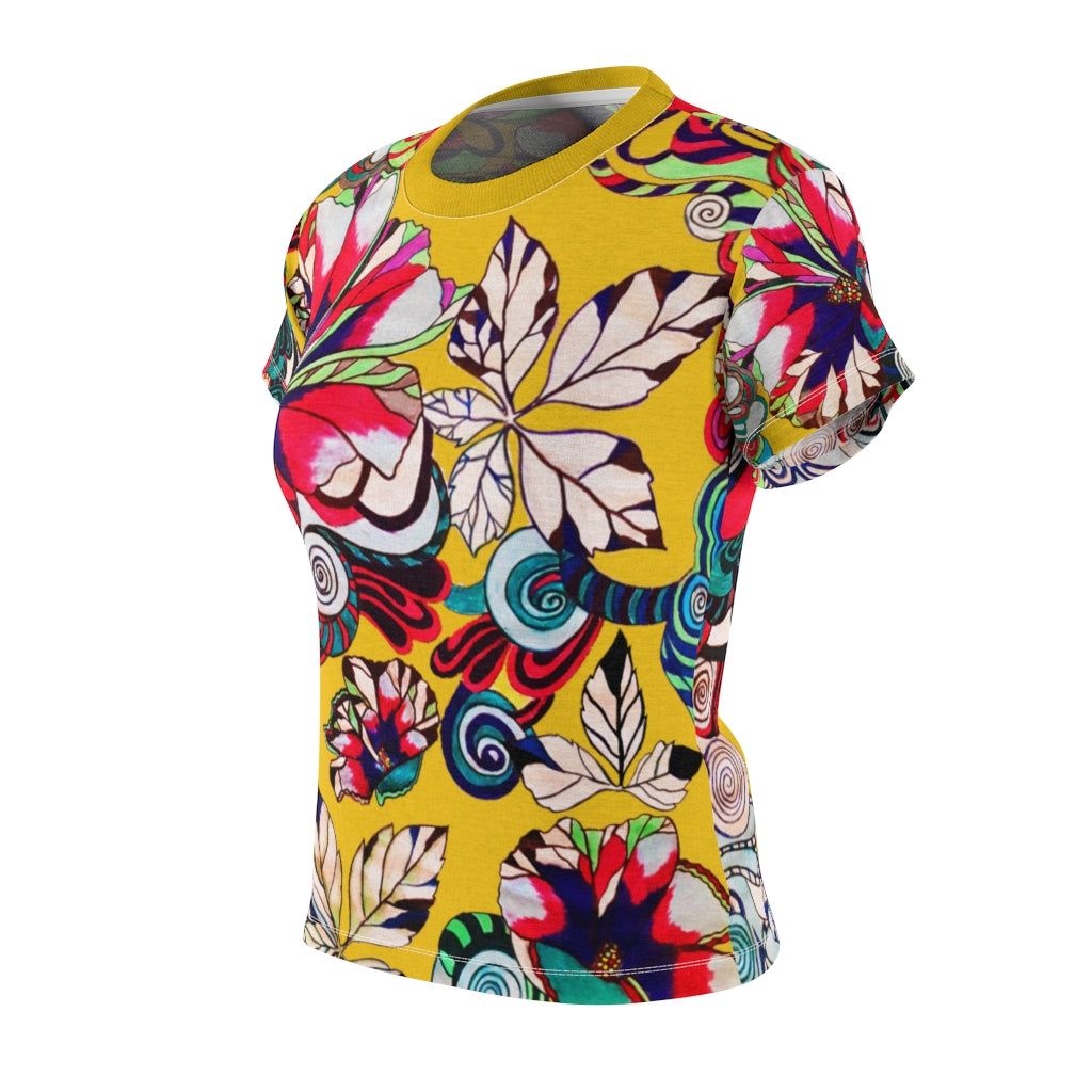 Graphic Floral AOP Yellow T-Shirt