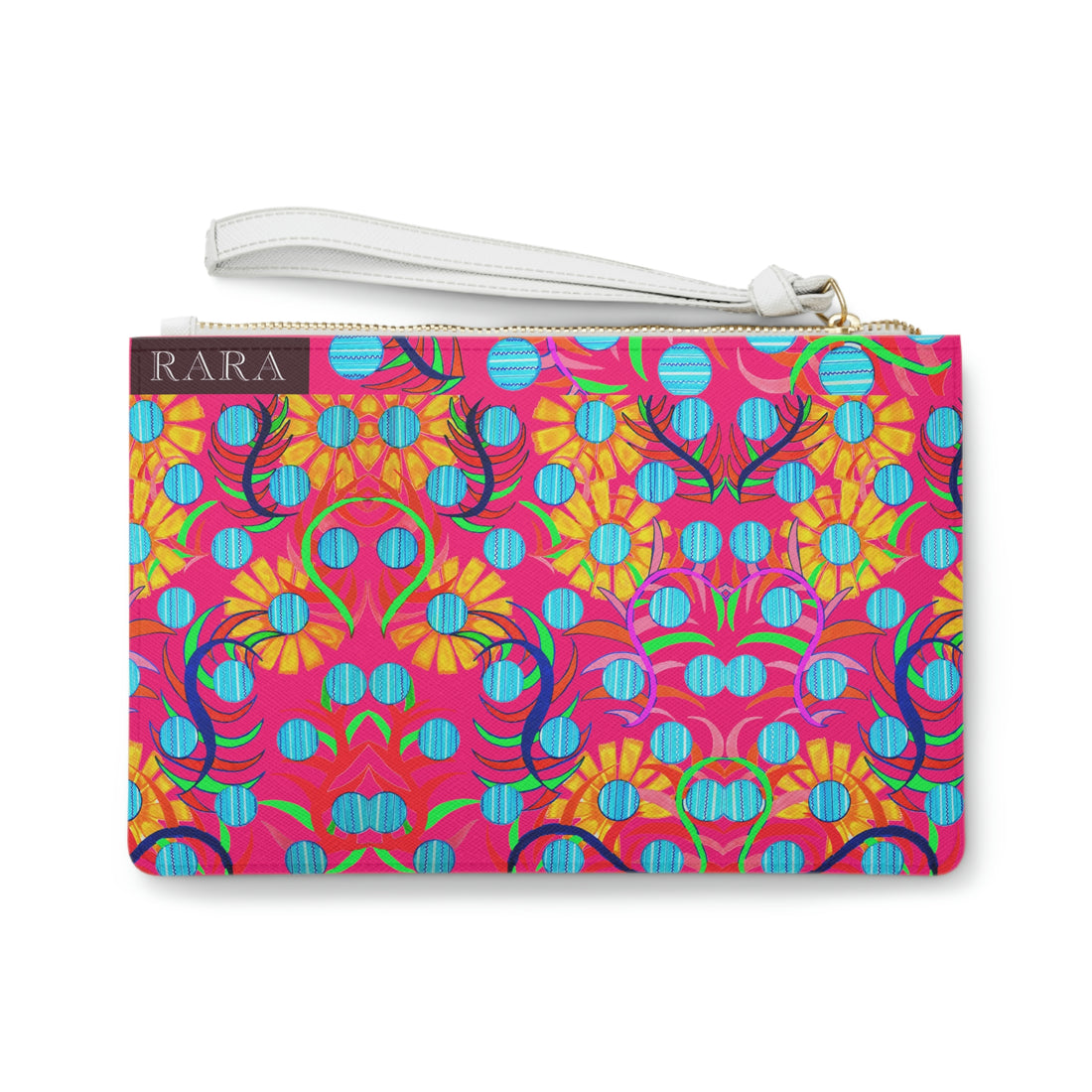 hot pink sunflower clutch bag