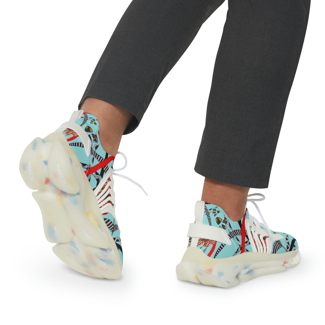 Icy Blue Wildly Wicked OTT Men's Mesh Knit Sneakers