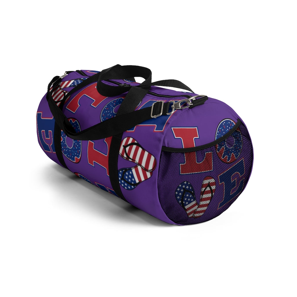 American Love Purple Duffel Bag