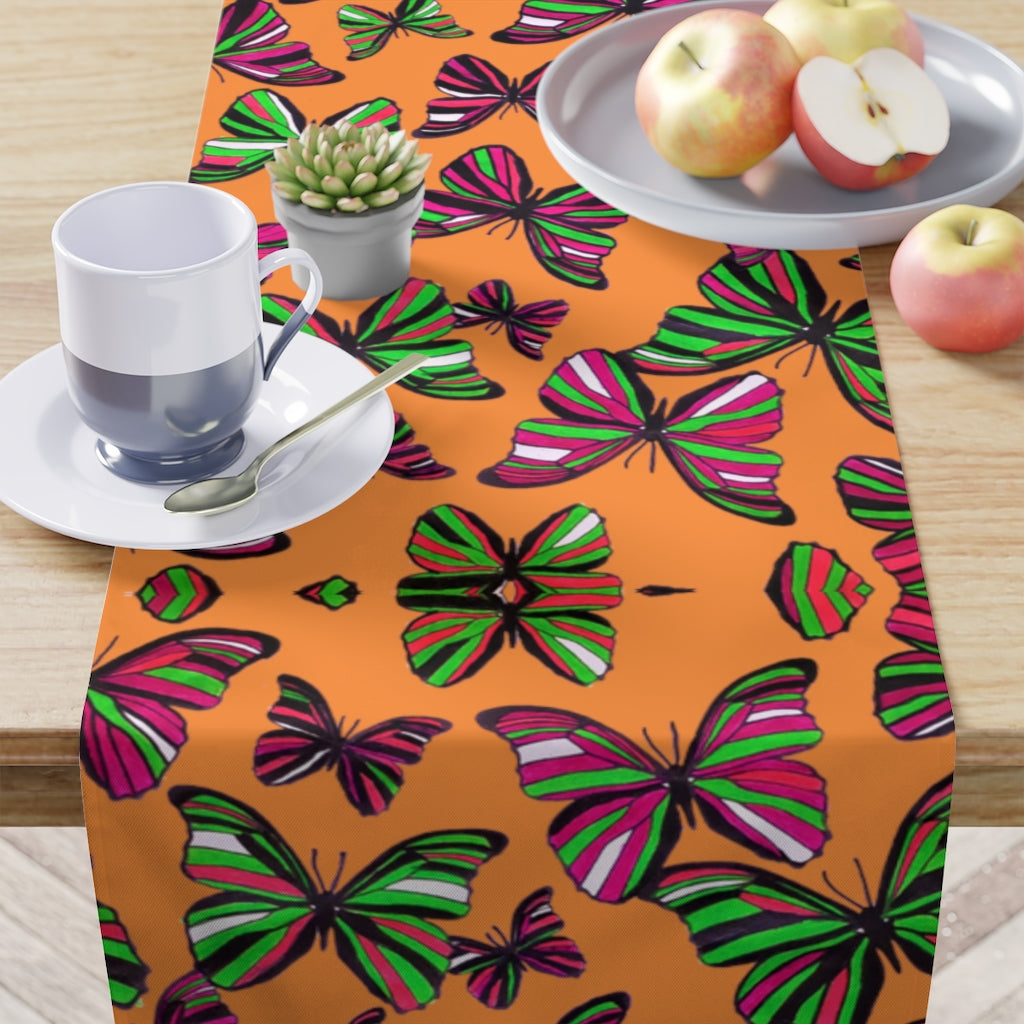 Butterflies Peach Table Runner