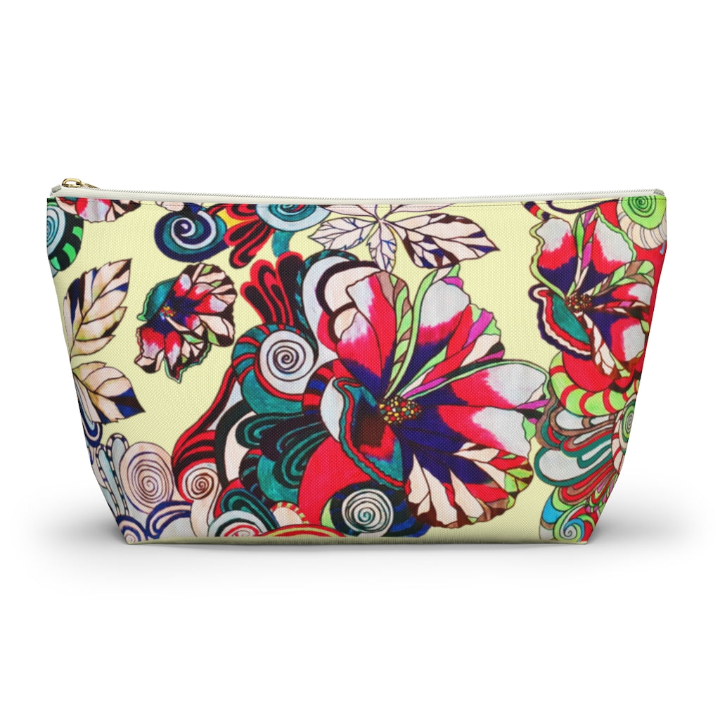 Floral Pop Cream Accessory Pouch