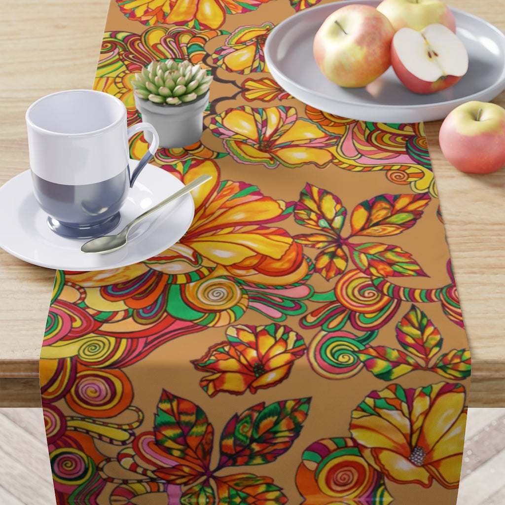 Artsy Floral Tussock Table Runner