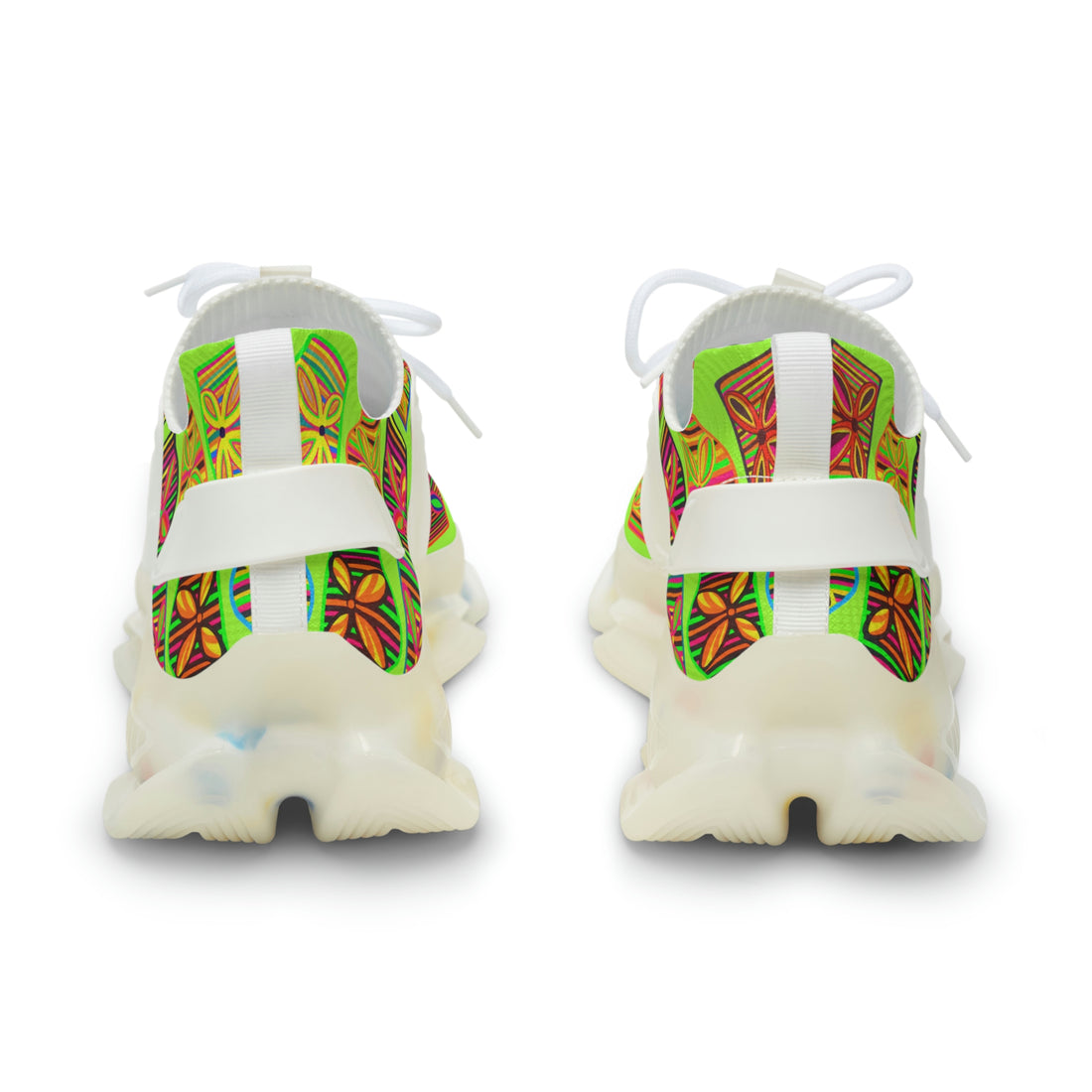 Lime Deco Print OTT Men's Mesh Knit Sneakers