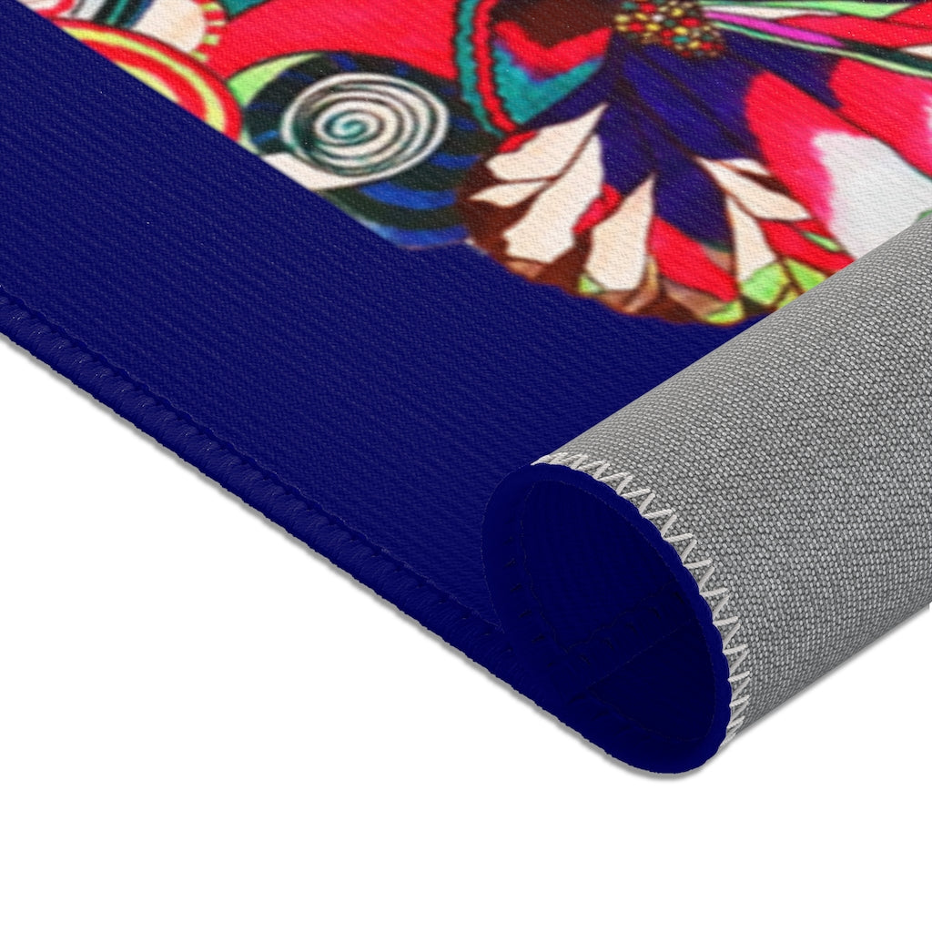 Artsy Floral Pop Royal Ink Rug