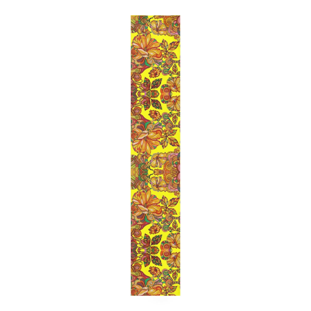 Artsy Floral Canary Table Runner