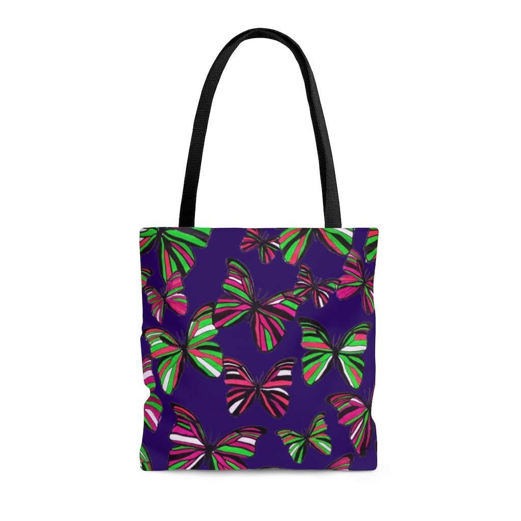 AOP Butterflies Ink Tote Bag