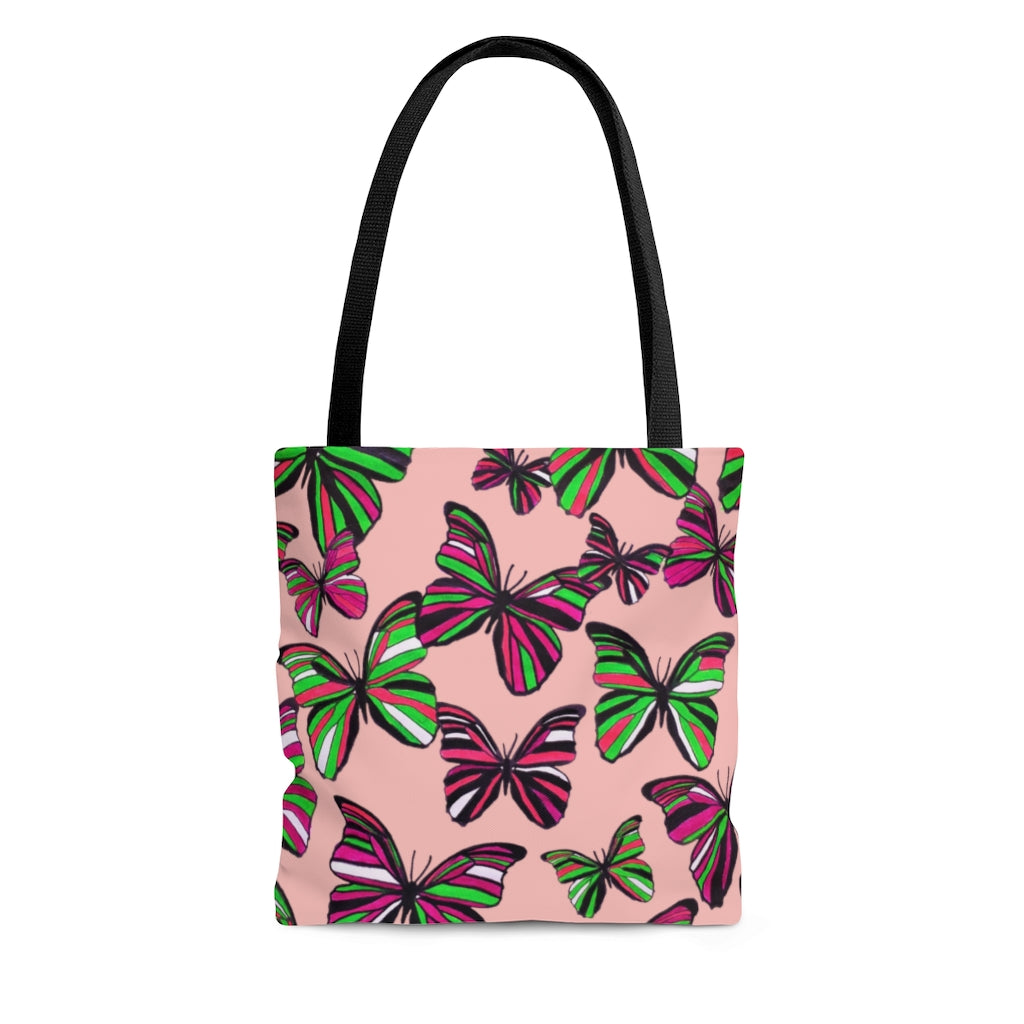 AOP Butterflies Blush Tote Bag
